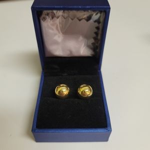 Gold plated sterling silver ball stud earrings
